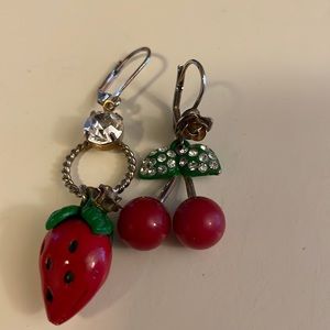 Betsey Johnson earrings cherry strawberry